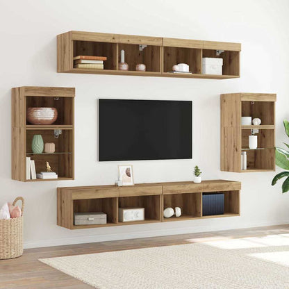 vidaXL TV Cabinet Set 8 pcs Artisan oak Engineered wood 1