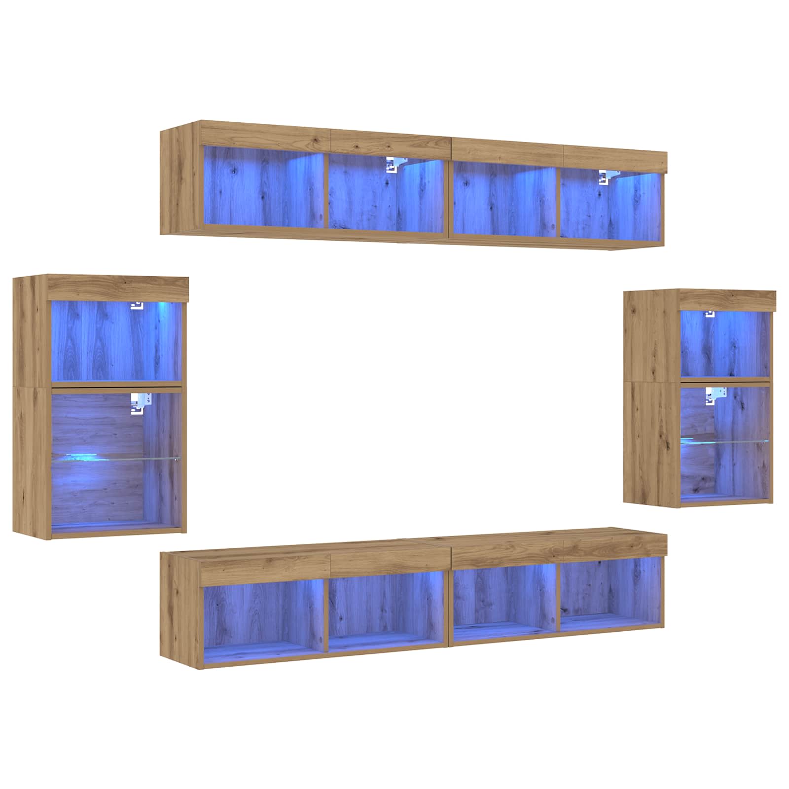 vidaXL TV Cabinet Set 8 pcs Artisan oak Engineered wood 2
