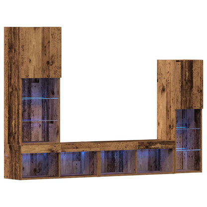 vidaXL TV Cabinet 4 pcs Old wood Engineered wood 2