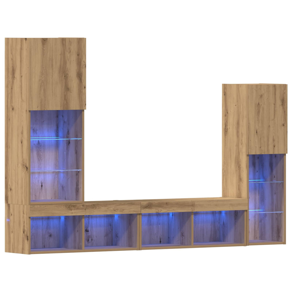 vidaXL TV Cabinet 4 pcs Artisan oak Engineered wood 2
