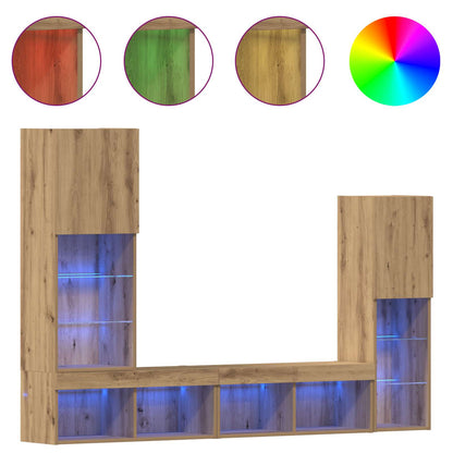 vidaXL TV Cabinet 4 pcs Artisan oak Engineered wood 4