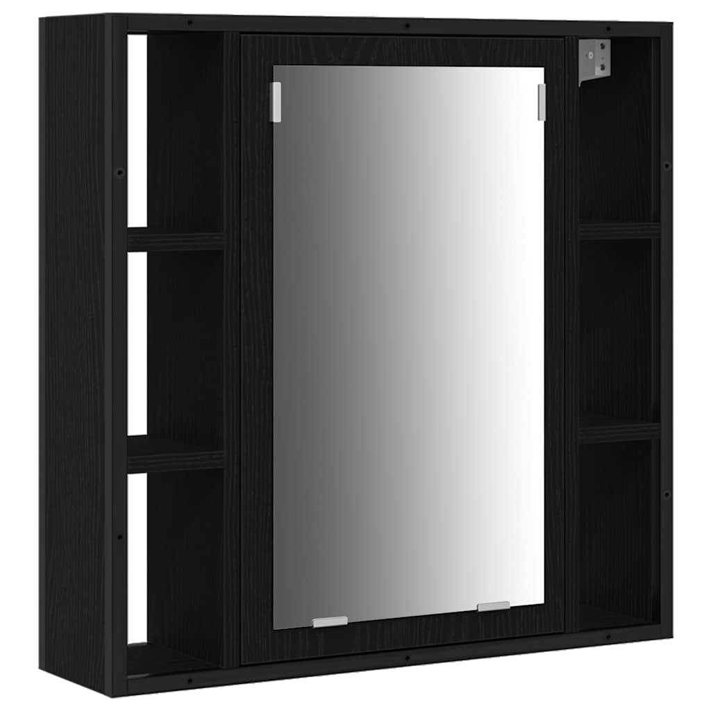3 Piece Bathroom Cabinet Set Engineered Wood Black oak