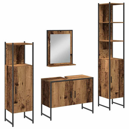 vidaXL Bathroom Furniture Set 4 pcs Brown Engineered wood 2