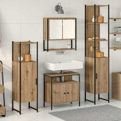 vidaXL Bathroom Furniture Set 4 pcs Artisan Oak Engineered Wood 1