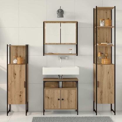 vidaXL Bathroom Furniture Set 4 pcs Artisan Oak Engineered Wood 4