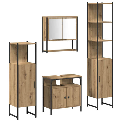 vidaXL Bathroom Furniture Set 4 pcs Artisan Oak Engineered Wood 2