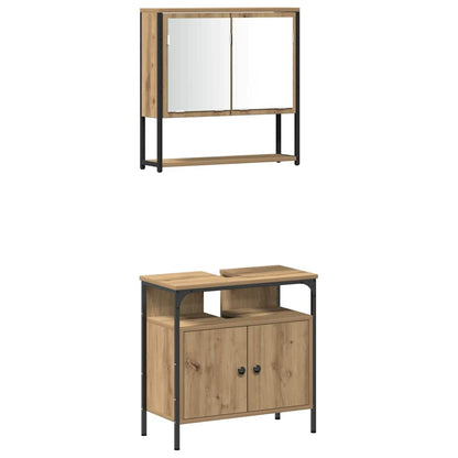 vidaXL Bathroom Furniture Set 4 pcs Artisan Oak Engineered Wood 6