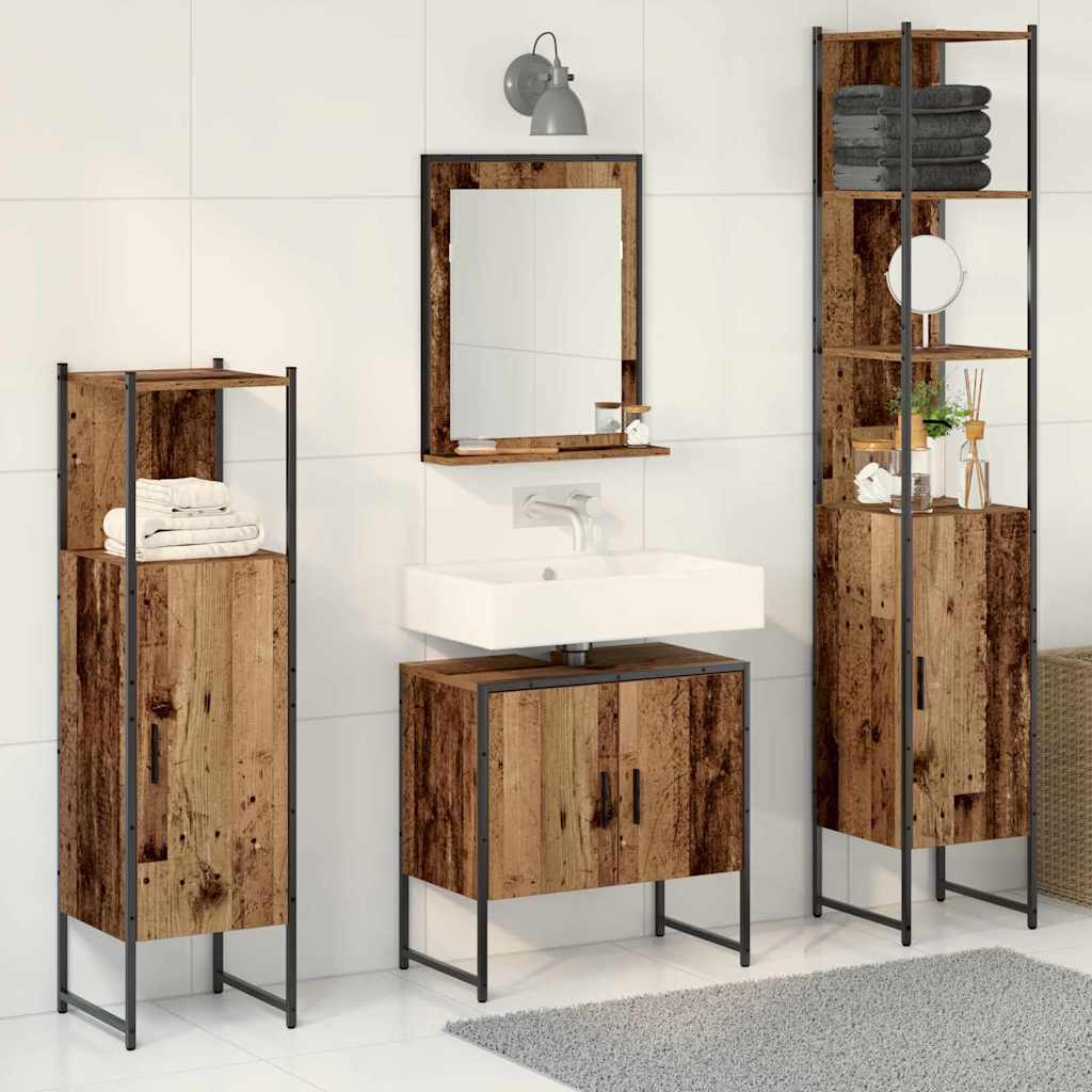 vidaXL Bathroom Furniture Set 4 pcs Brown Engineered wood 1