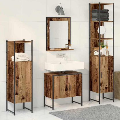 vidaXL Bathroom Furniture Set 4 pcs Brown Engineered wood 1