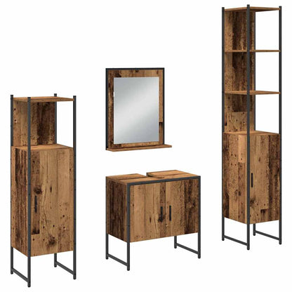 vidaXL Bathroom Furniture Set 4 pcs Brown Engineered wood 2