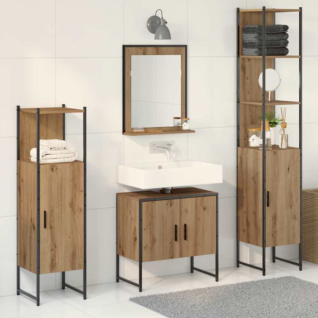 vidaXL Bathroom Furniture Set 4 pcs Brown Engineered wood 1