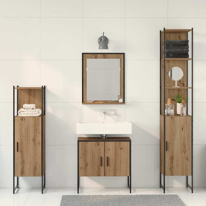 vidaXL Bathroom Furniture Set 4 pcs Brown Engineered wood 4