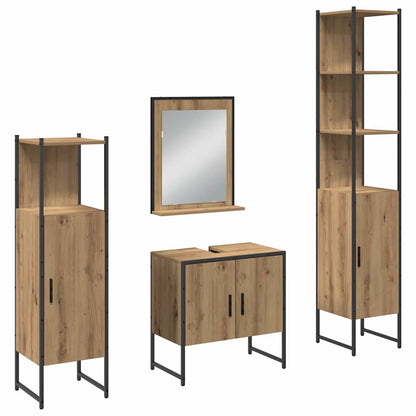 vidaXL Bathroom Furniture Set 4 pcs Brown Engineered wood 2