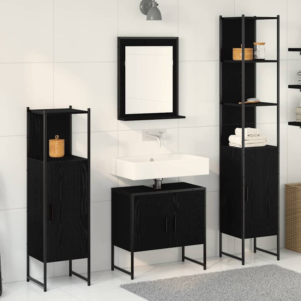 vidaXL 4 Piece Bathroom Cabinet Set Engineered Wood