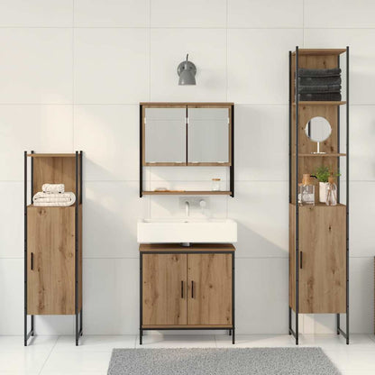 vidaXL Bathroom Furniture Set 4 pcs Brown Engineered wood 4