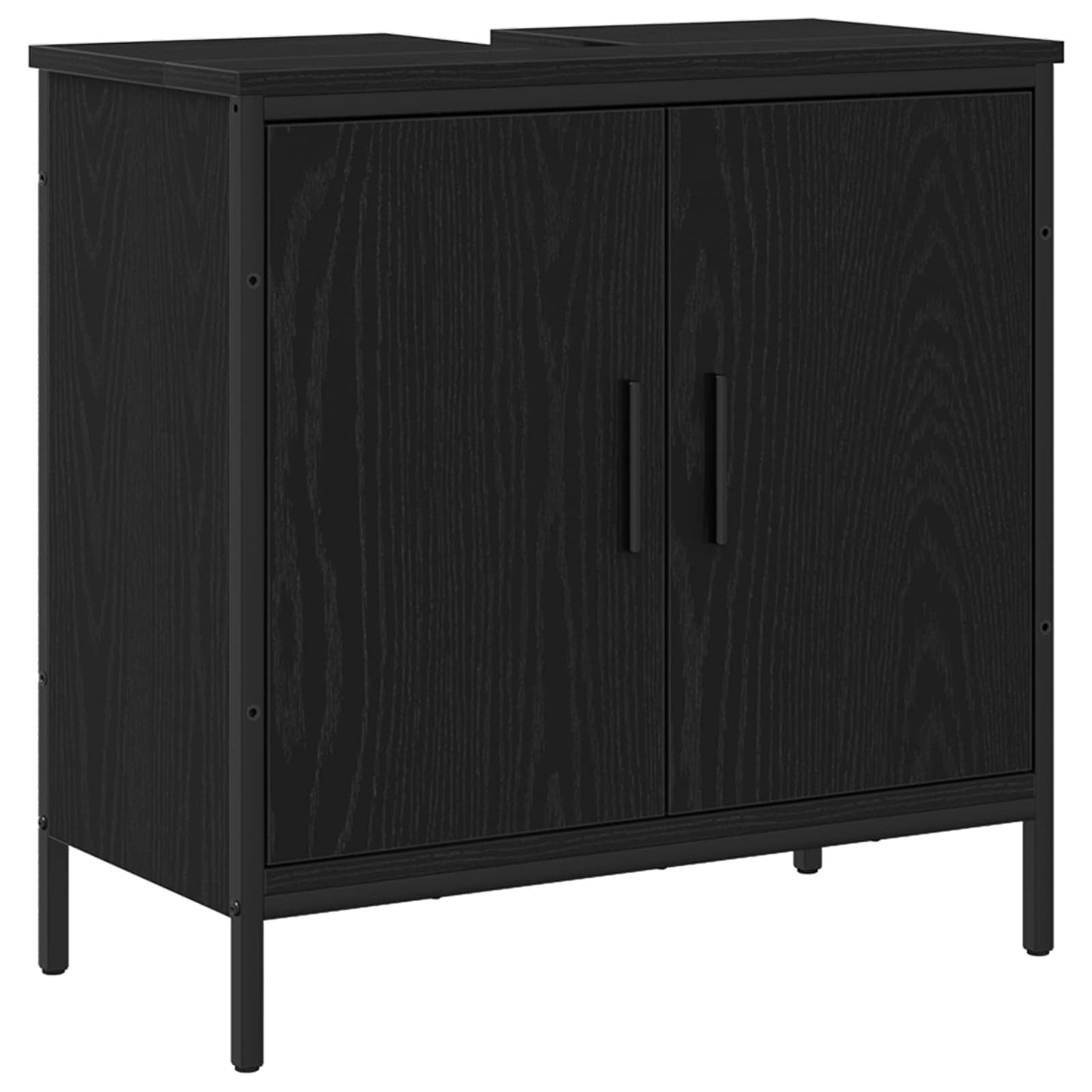 vidaXL Bathroom Furniture Set 4 pcs Black Engineered wood 6