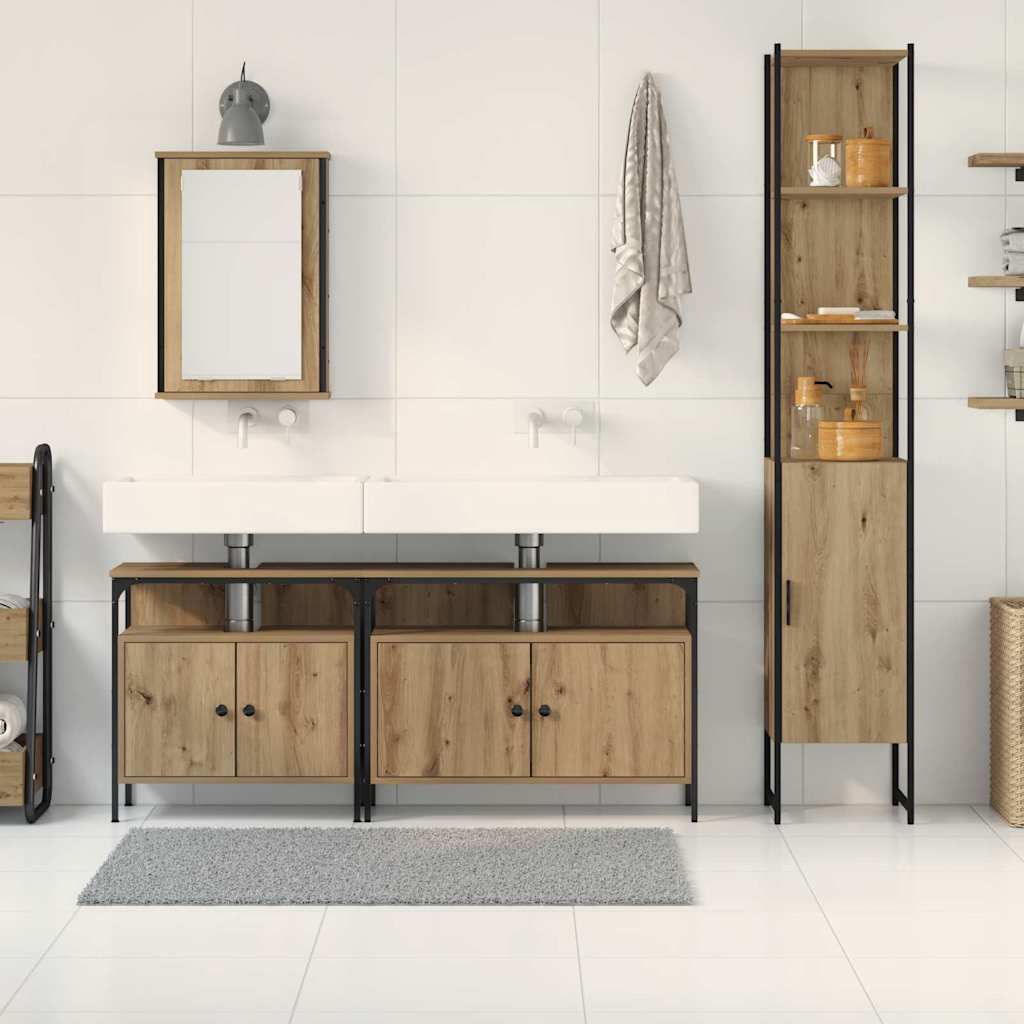 vidaXL Bathroom Furniture Set 4 pcs Artisan Oak Engineered Wood 4