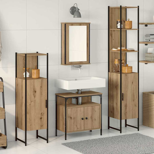Bathroom Furniture Set 4 pcs Engineered Wood Artisan oak
