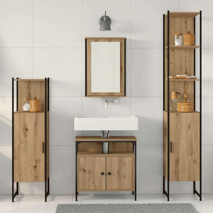vidaXL Bathroom Furniture Set 4 pcs Artisan Oak Engineered Wood 4