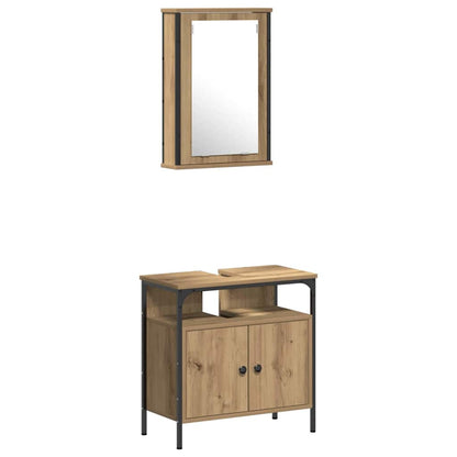 vidaXL Bathroom Furniture Set 4 pcs Artisan Oak Engineered Wood 6