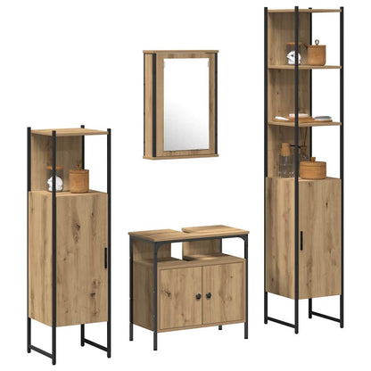 vidaXL Bathroom Furniture Set 4 pcs Artisan Oak Engineered Wood 3