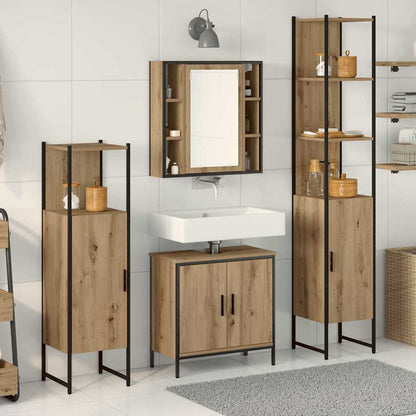 vidaXL Bathroom Furniture Set 4 pcs Brown Engineered wood 1