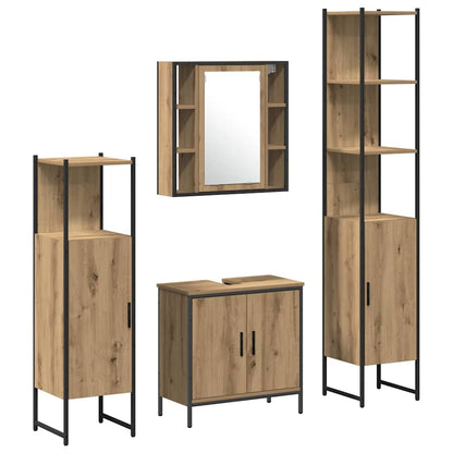 vidaXL Bathroom Furniture Set 4 pcs Brown Engineered wood 2