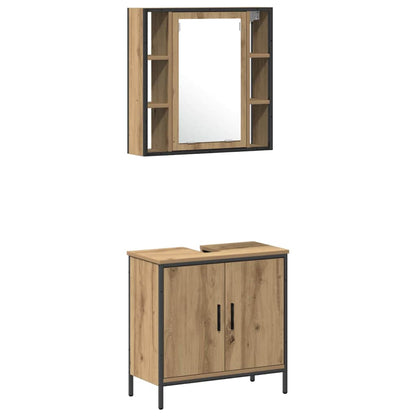 vidaXL Bathroom Furniture Set 4 pcs Brown Engineered wood 6