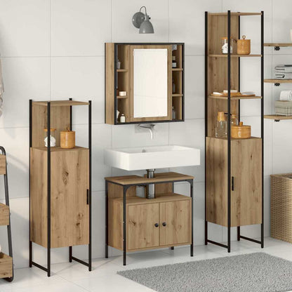 vidaXL Bathroom Furniture Set 4 pcs Artisan Oak Engineered Wood 1