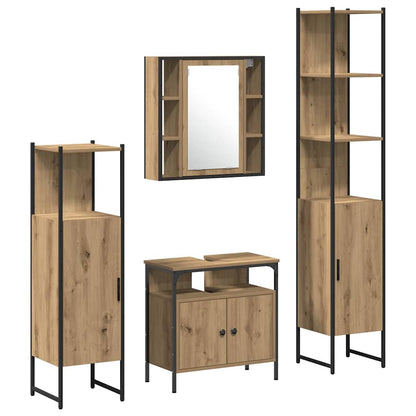 vidaXL Bathroom Furniture Set 4 pcs Artisan Oak Engineered Wood 2