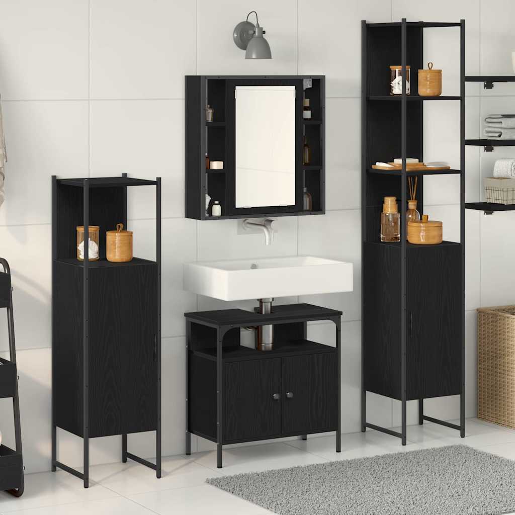 vidaXL 4 Piece Bathroom Cabinet Set Engineered Wood