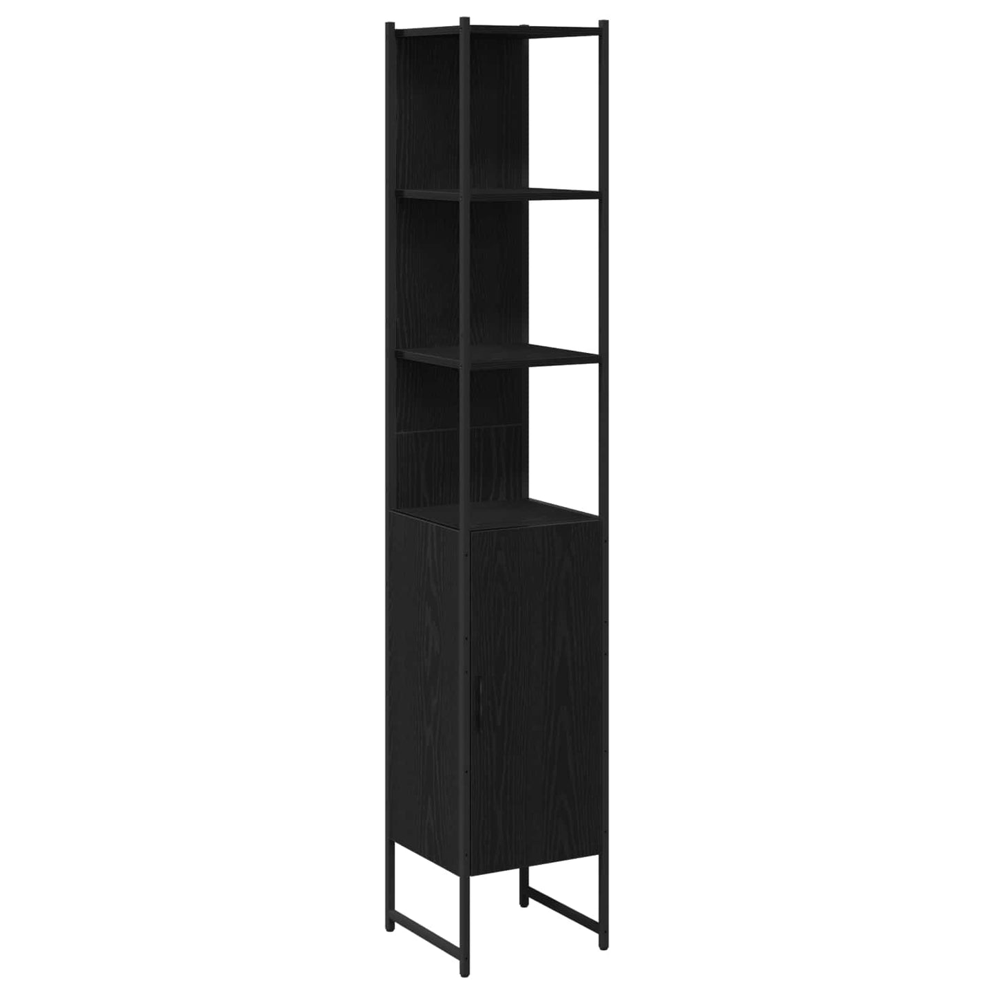 vidaXL Bathroom Furniture Set 4 pcs Black Engineered wood 5