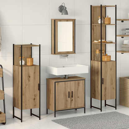 vidaXL Bathroom Furniture Set 4 pcs Brown Engineered wood 1