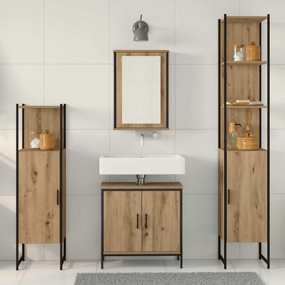 vidaXL Bathroom Furniture Set 4 pcs Brown Engineered wood 4