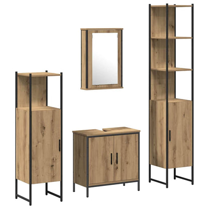 vidaXL Bathroom Furniture Set 4 pcs Brown Engineered wood 2