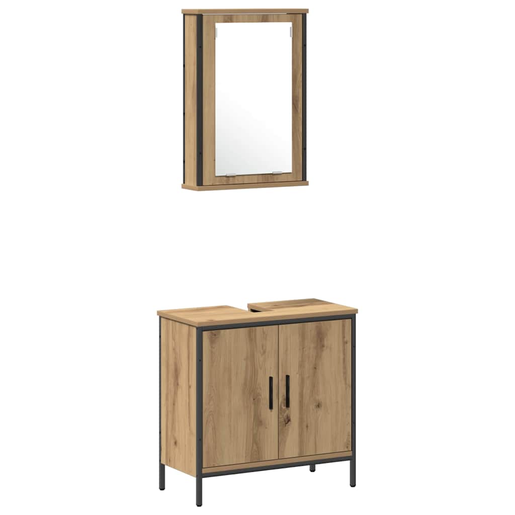 vidaXL Bathroom Furniture Set 4 pcs Brown Engineered wood 6