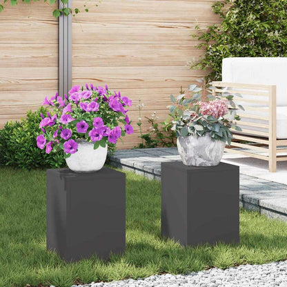 Plant Stand 30 x 30 x 40 cm Steel Black 2x (24 x 24 x 35 cm)