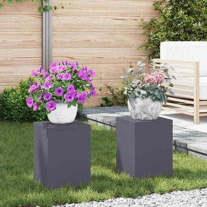 Plant Stand 2 pcs 24 x 24 x 35 cm Steel Anthracite 2x (24 x 24 x 35 cm)