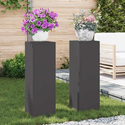 Plant Stand 30 x 30 x 40 cm Steel Black 2x (24 x 24 x 75 cm)