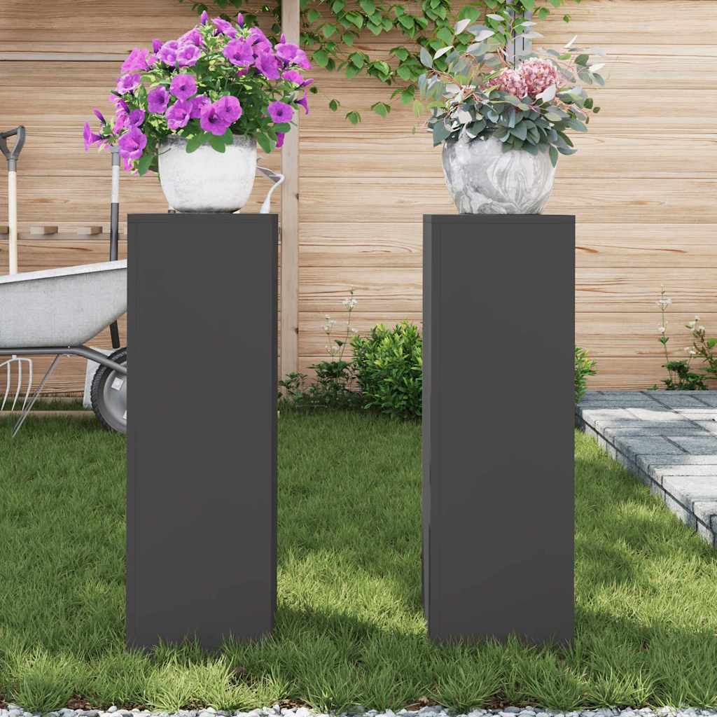 Plant Stand 30 x 30 x 40 cm Steel Black 2x (24 x 24 x 75 cm)