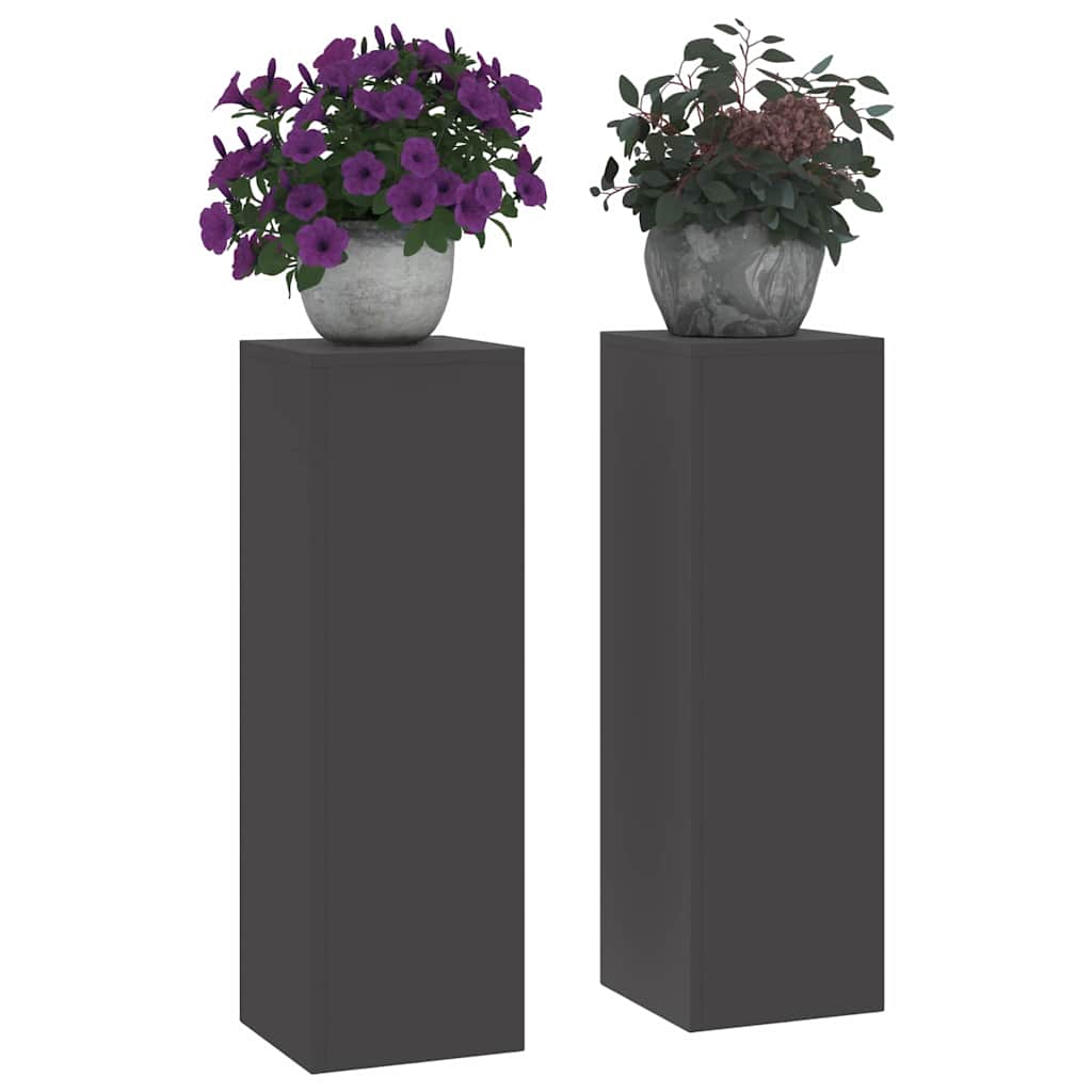 Plant Stand 30 x 30 x 40 cm Steel Black 2x (24 x 24 x 75 cm)