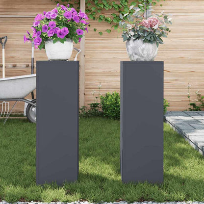 Plant Stand 2 pcs 24 x 24 x 35 cm Steel Anthracite 2x (24 x 24 x 75 cm)