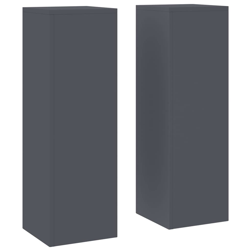 Plant Stand 2 pcs 24 x 24 x 35 cm Steel Anthracite 2x (24 x 24 x 75 cm)