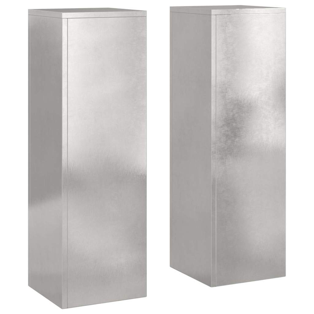 Plant Stand Silver 30 x 30 x 40 cm Steel Stainless Steel 2x (24 x 24 x 75 cm)