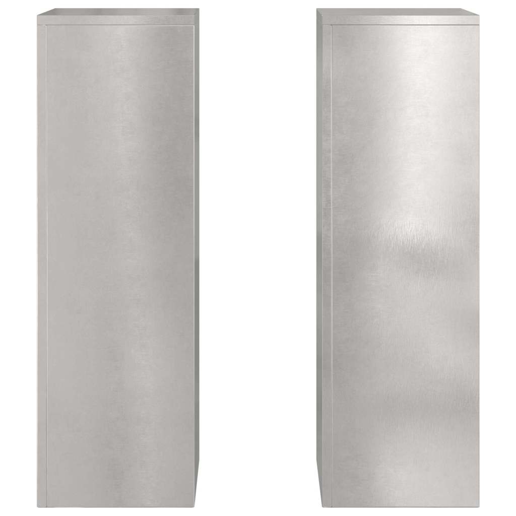 Plant Stand Silver 30 x 30 x 40 cm Steel Stainless Steel 2x (24 x 24 x 75 cm)