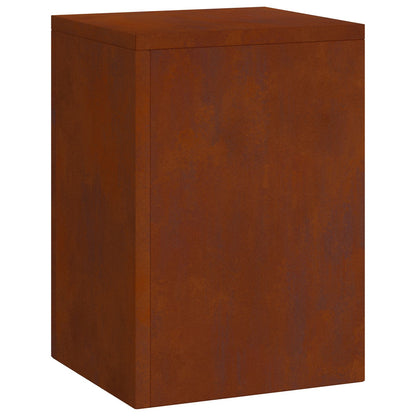 Plant Stand Rusty 30 x 30 x 40 cm Weathering Steel 3x (24 x 24 x 35/55/75 cm)