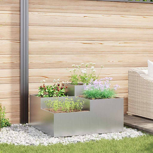 Garden Planter Steel Width 80 cm Galvanised steel 48 cm