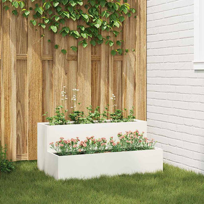 Garden Planter 100 x 60 x 45 cm Cold-rolled Steel White