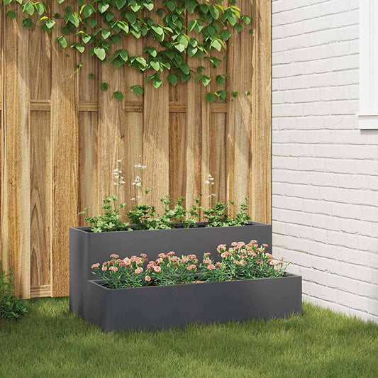 Garden Planter 100 x 60 x 45 cm Cold-rolled Steel Anthracite