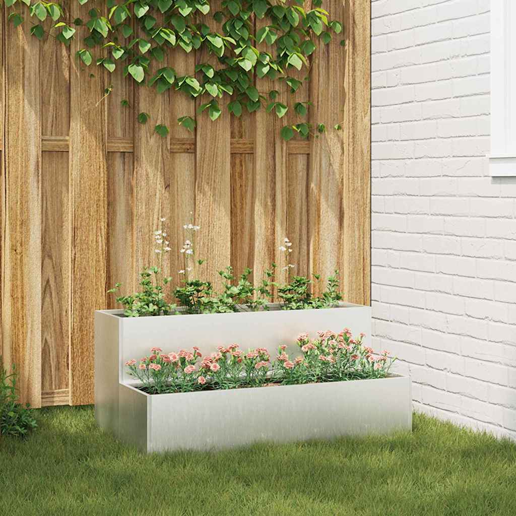 Garden Planter 100 x 60 x 45 cm Cold-rolled Steel Stainless steel